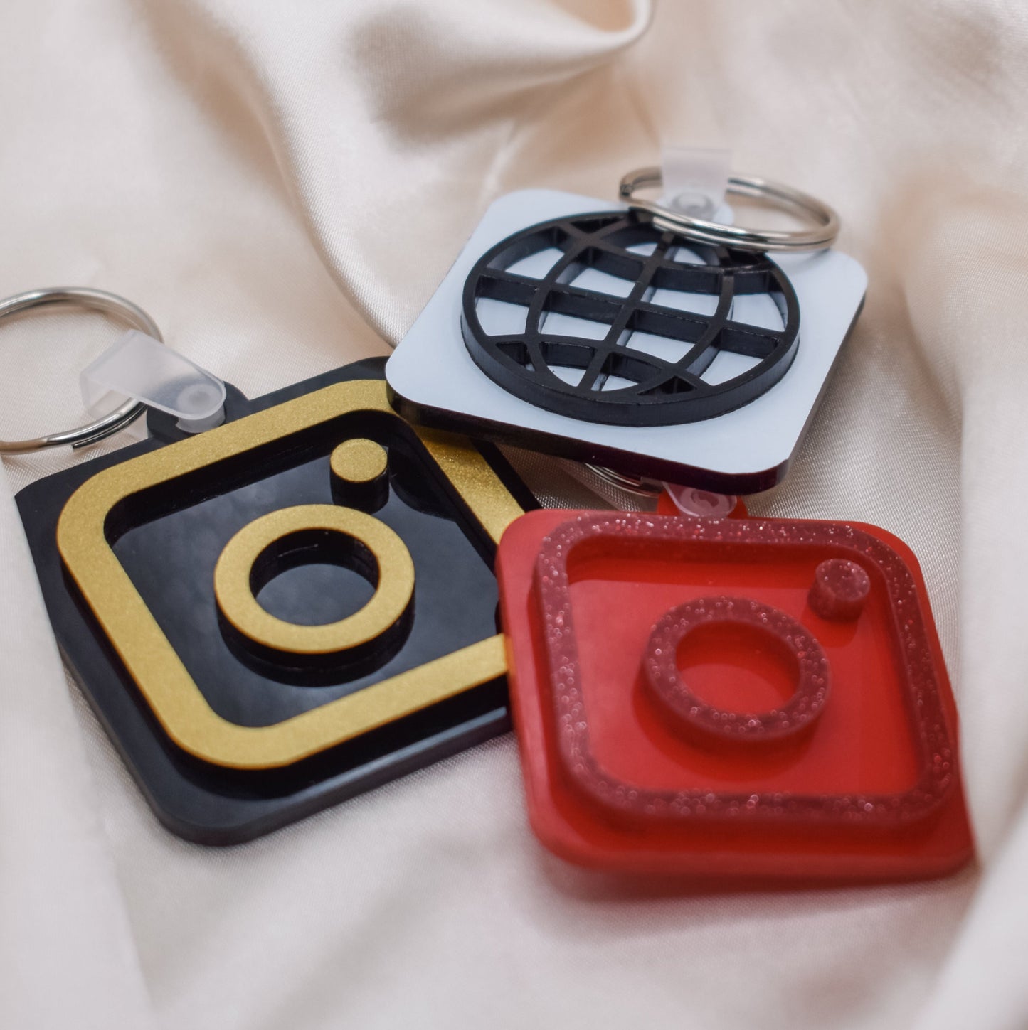 Social Media Acrylic Custom QR Keychain