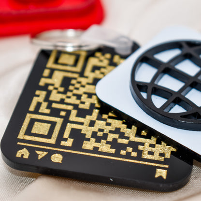 Social Media Acrylic Custom QR Keychain